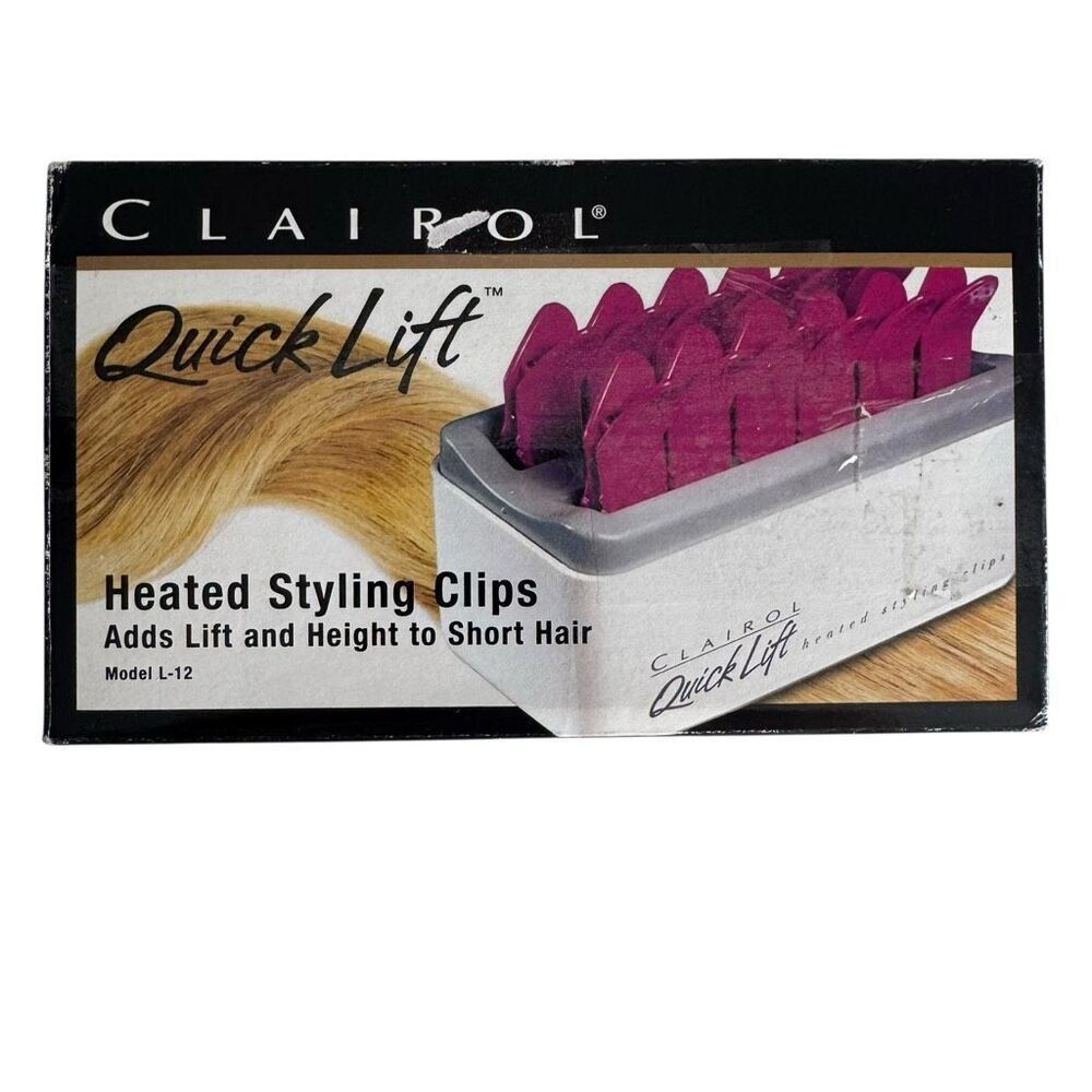 Vintage Clairol Quick Lift Heated Styling Clips Model L-12 Brand New Never Used